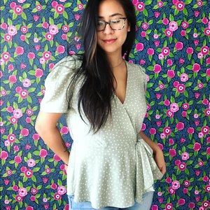 Mint Polka Dot Top